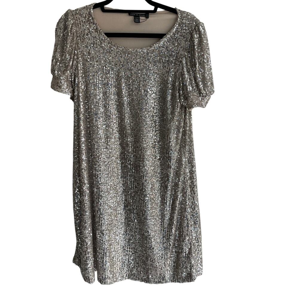 NWT Womens Cable & Gauge swing sequin dress-size M